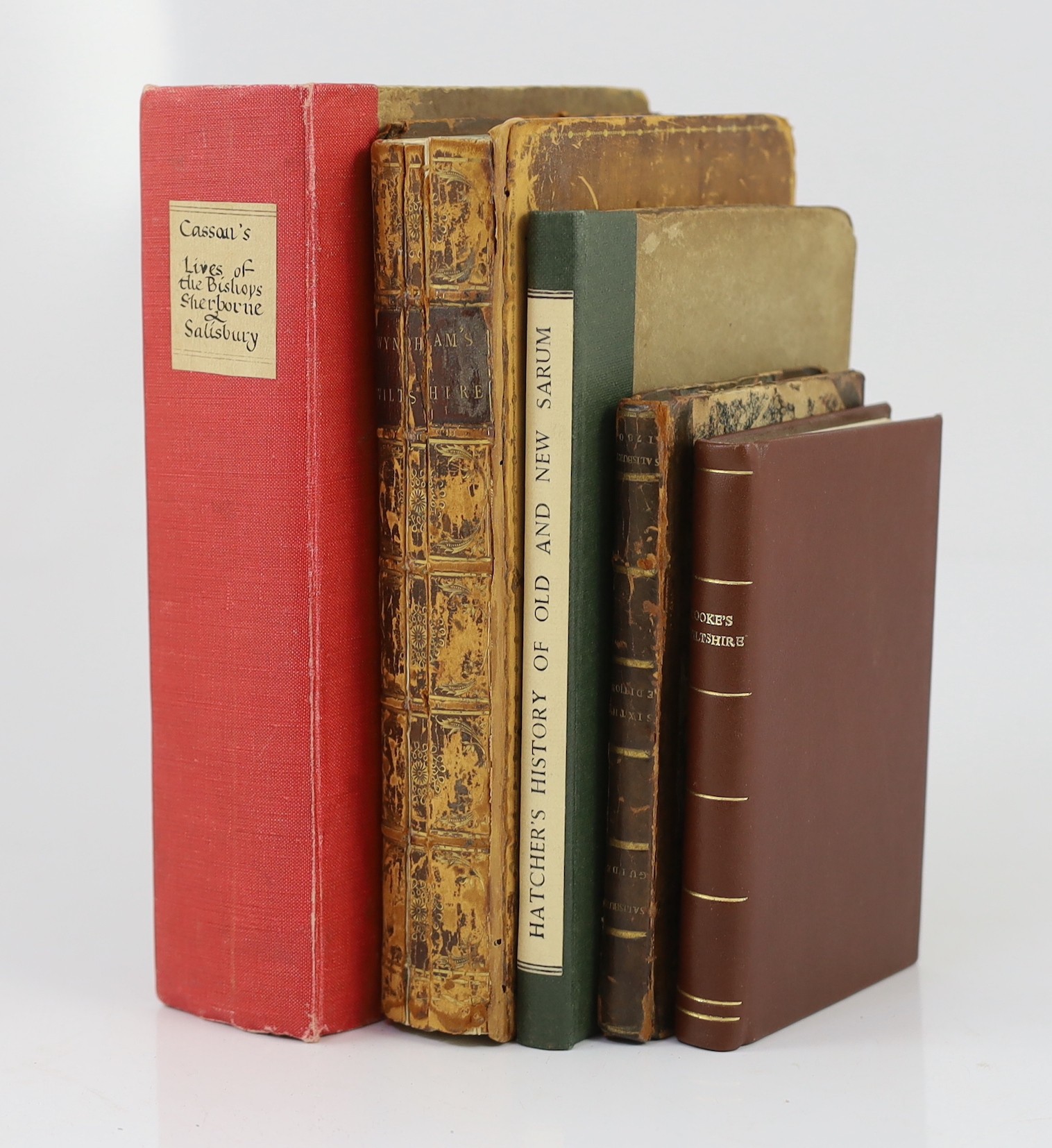 WILTS: Cassan, Rev. Stephen Hyde - Lives and Memoirs of the Bishops of Sherborne and Salisbury ... title vignette, plate, subscribers list; old grey boards and later cloth spine, uncut. Salisbury, 1824